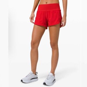 red lululemon shorts